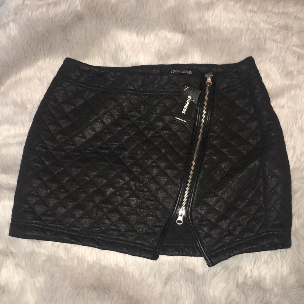 Express Moto Mini skirt with side zipper